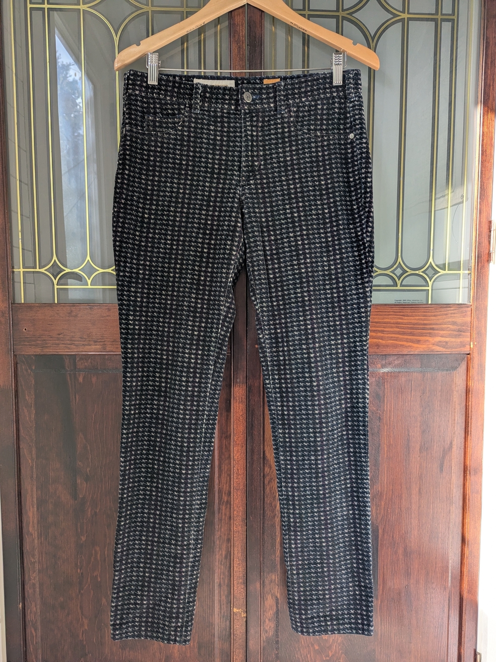 Pilcro and the Letterpress Black Houndstooth Corduroy Pants